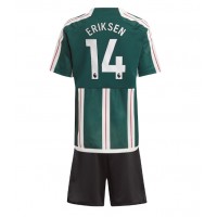 Otroški Nogometni dresi Manchester United Christian Eriksen #14 Gostujoči 2023-24 Kratek Rokav (+ Kratke hlače)